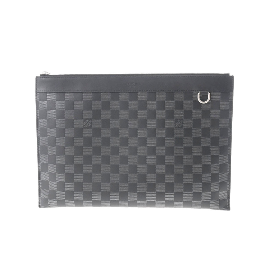 Louis Vuitton Infini Pochette Discovery Black Graphite Clutch Bag
